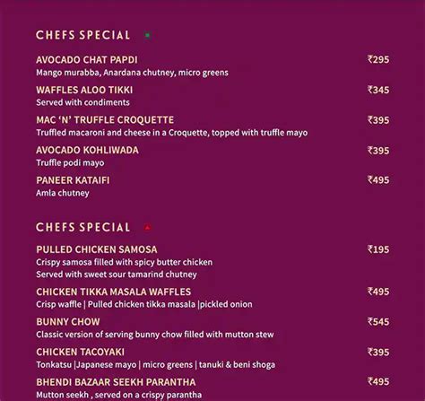 Menu of Chica Loca, Sector 132, Noida